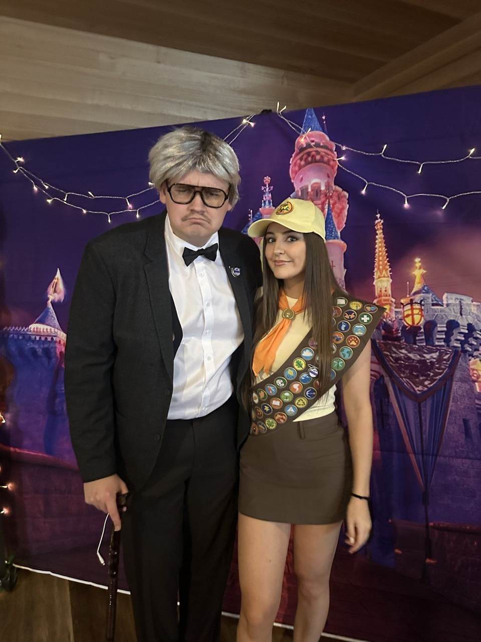 Two team members in costume